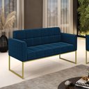 Ver imagem 6 de Sofá Namoradeira 2 Lugares Industrial Dourado Elisa Bouclê D03 - D'Rossi Cor Azul