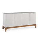 Ver imagem 1 de Balcão Buffet 4 Portas 3 Gavetas para Sala de Jantar Cozinha - Perseu Off White/imbuia:180x45cm