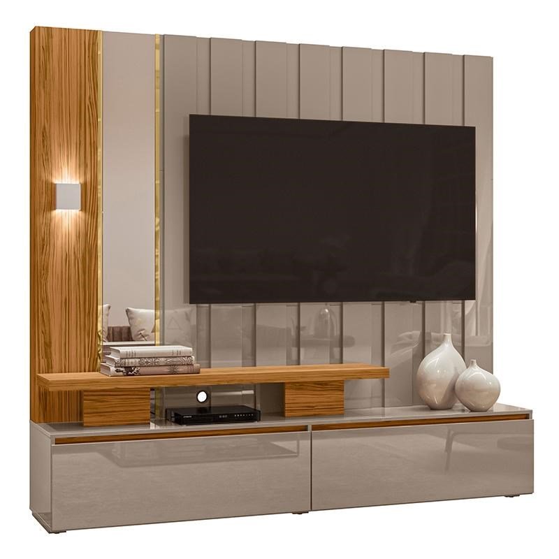 Estante Home Theater Zeus Fendi/Naturale - PR Móveis | MadeiraMadeira