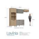 Ver imagem 3 de Cozinha Completa Lavinia 8 Portas 3 Gavetas MDP Bege Imperial e Fume J Carvalho Móveis