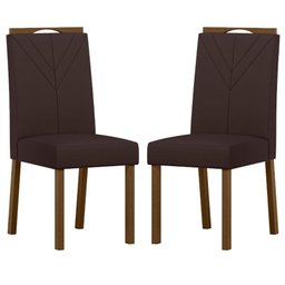 Cadeira para Mesa de Jantar Anitta Kit 2 Peças Amendoa Veludo Café – New Ceval - 1 Cadeira para Mesa de Jantar Anitta Kit 2 Peças Amendoa Veludo Café – New Ceval - 1