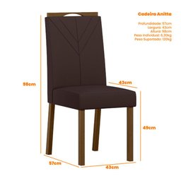 Cadeira para Mesa de Jantar Anitta Kit 2 Peças Amendoa Veludo Café – New Ceval - 2 Cadeira para Mesa de Jantar Anitta Kit 2 Peças Amendoa Veludo Café – New Ceval - 2