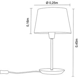 Abajur de Mesa 45cm Cúpula Algodão Cru Slim Madelustre - 3