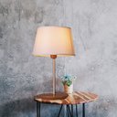 Ver imagem 1 de Luminária Abajur De Mesa 45cm Cúpula Algodão Cru Slim Madelustre