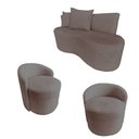 Ver imagem 2 de Kit Namoradeira + 2 Poltronas Yara Orgânica Bouclé Capuccino
