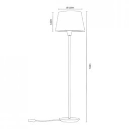 Abajur de Chão 163cm Cúpula Algodão Cru Slim Madelustre - 3