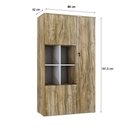 Ver imagem 6 de Armário Alto com Nicho e 03 Portas 161,5x90x42cm Wlan90 Carvalho - Branco