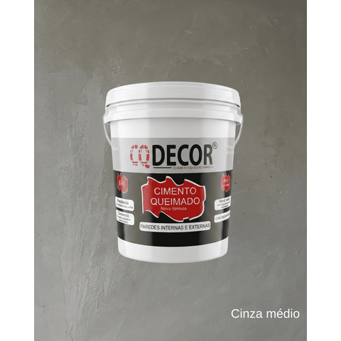 Cimento Queimado Cinza Médio para Parede 6 kg - Cq Decor