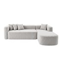 Ver imagem 5 de Sofá Orgânico Módulo Curvo Siena 2,6MTS Boucle Cinza Claro - Montanari'S Decor