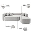 Ver imagem 7 de Sofá Orgânico Módulo Curvo Siena 2,6MTS Boucle Cinza Claro - Montanari'S Decor