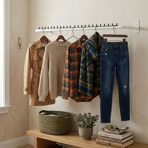 Kit com Duas Araras Cabideiros Rt Organizador de Cabides Aço Reforçado Loja Closet Quarto