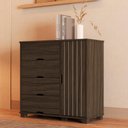 Ver imagem 6 de Comoda 4 Gavetas 1 Portas Mdf 81 Cm Bela Chocolate Decmade