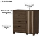 Ver imagem 4 de Comoda 4 Gavetas 1 Portas Mdf 81 Cm Bela Chocolate Decmade