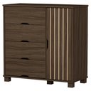 Ver imagem 1 de Comoda 4 Gavetas 1 Portas Mdf 81 Cm Bela Chocolate Decmade