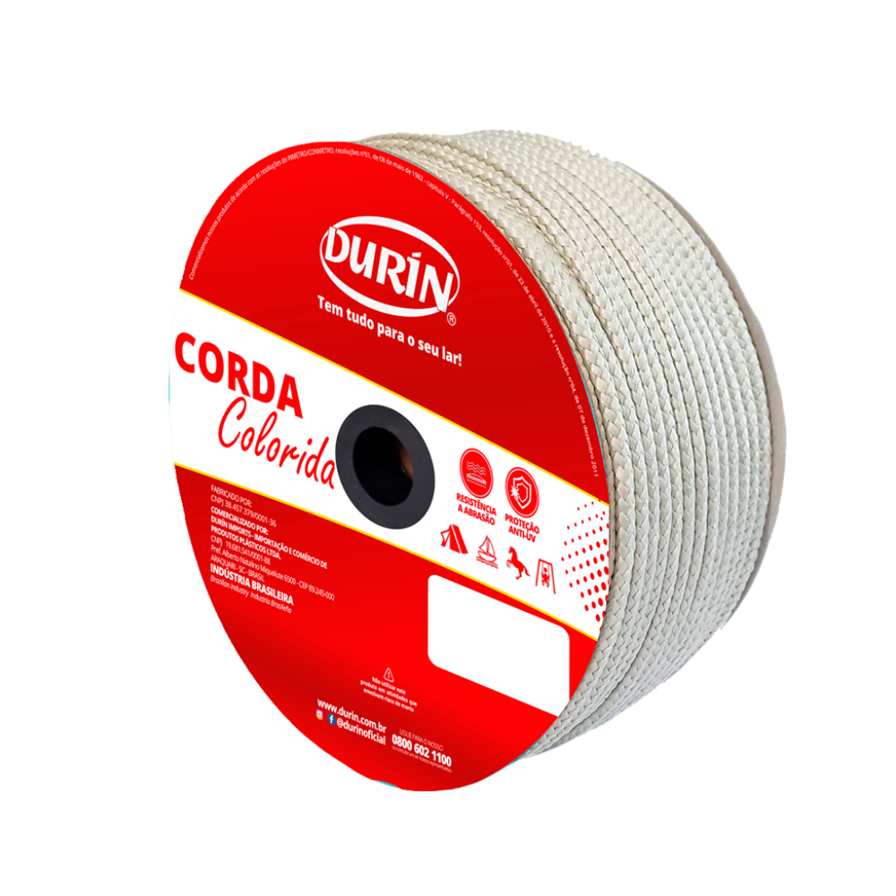 Corda Eco Espessura 3mm Comprimento 297 Metros Cor Branco Durín