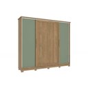 Ver imagem 1 de Guarda Roupa Casal 4 Portas de Correr e 4 Gavetas C- Pés Cb03n565 Nogueira-verde Oliva