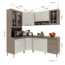Ver imagem 5 de Armário de Cozinha Modulada Completa Fidelitá Paris 5 Peças 340cm 12 Portas 3 Gavetas com Tampo