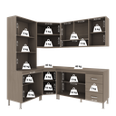 Ver imagem 6 de Armário de Cozinha Modulada Completa Fidelitá Paris 5 Peças 340cm 12 Portas 3 Gavetas com Tampo