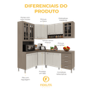 Ver imagem 7 de Armário de Cozinha Modulada Completa Fidelitá Paris 5 Peças 340cm 12 Portas 3 Gavetas com Tampo
