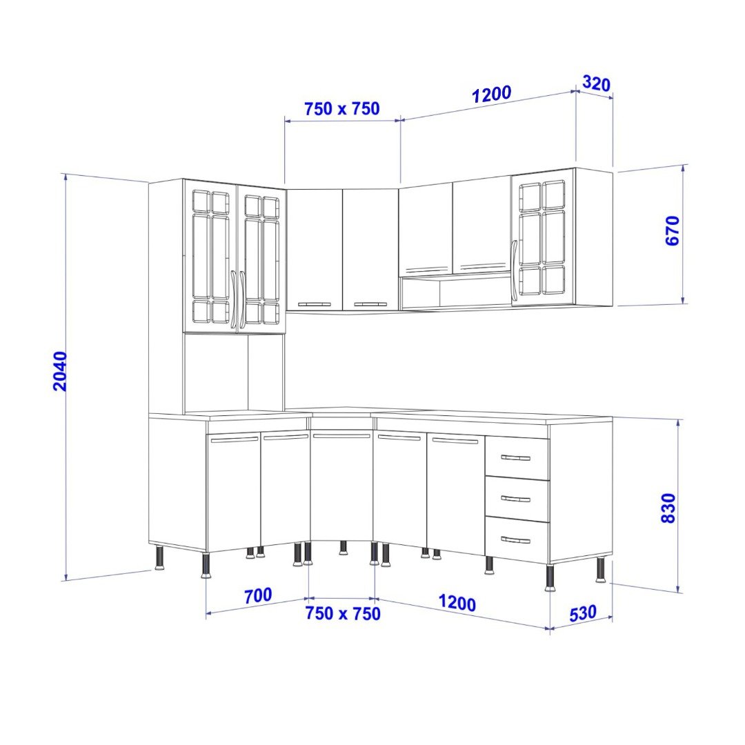 Cozinha Completa D'incanto Paris Modulada 5 Peças 340 Cm 12 Portas 3 ...