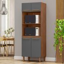 Ver imagem 2 de Paneleiro Pop Torre Quente 70cm com 4 Portas e 2 Nichos Freijo/chumbo/freijo