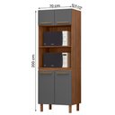 Ver imagem 3 de Paneleiro Pop Torre Quente 70cm com 4 Portas e 2 Nichos Freijo/chumbo/freijo