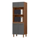 Ver imagem 1 de Paneleiro Pop Torre Quente 70cm com 4 Portas e 2 Nichos Freijo/chumbo/freijo