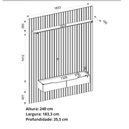 Painel e Bancada Pratic para TV 65 Polegadas DJ Móveis - 4 Painel e Bancada Pratic para TV 65 Polegadas DJ Móveis - 4