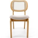 Ver imagem 3 de Kit 4 Cadeiras para Sala de Jantar Estofada e Tela Mariah L02 Bouclê Creme
