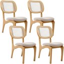 Ver imagem 1 de Kit 4 Cadeiras para Sala de Jantar Estofada e Tela Mariah L02 Bouclê Creme