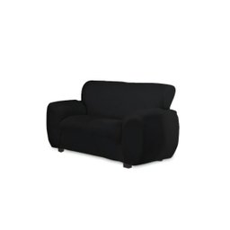 Capa Sofa de 2 Lugares Tecido Malha Gel Poliéster Gold Preto - 1