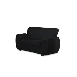 Capa Sofa de 2 Lugares Tecido Malha Gel Poliéster Gold Preto
