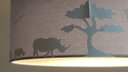 Ver imagem 3 de Luminária Plafon Safari Savana Cúpula Tecido 30x15cm: Cinza
