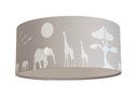Ver imagem 1 de Luminária Plafon Safari Savana Cúpula Tecido 30x15cm: Cinza