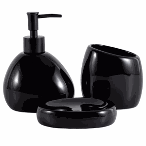 Kit Lavabo Banheiro 3 Peças Sabonete Líquido Escova / 094 Pgb Kit para Banheiro e Lavabo 094