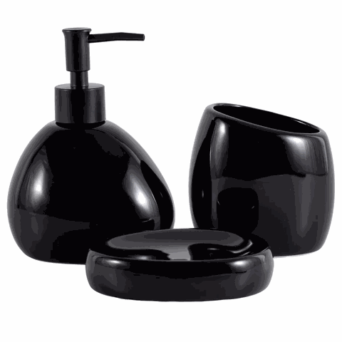 Kit Lavabo Banheiro 3 Peças Sabonete Líquido Escova / 094 Pgb Kit para Banheiro e Lavabo 094