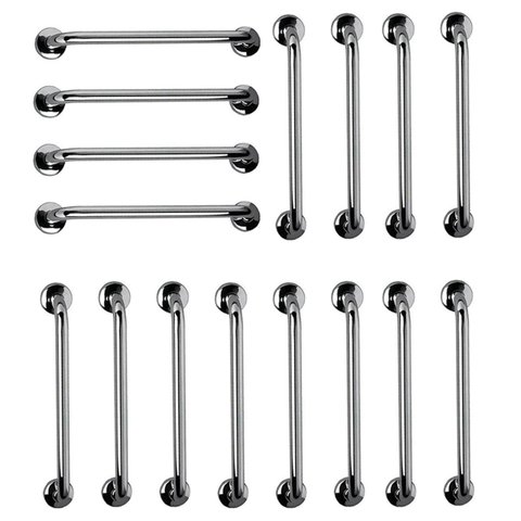 Barra de Apoio 60cm Inox Kit 18 Unidades Banheiro Box Suporte Idoso Deficiente Cadeirante Corrimao a