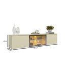 Ver imagem 4 de Rack para TV até 60 Polegadas Luminare 3 Portas com Vidro e LED 100% MDF Off White - Gelius