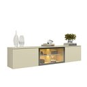 Ver imagem 2 de Rack para TV até 60 Polegadas Luminare 3 Portas com Vidro e LED 100% MDF Off White - Gelius