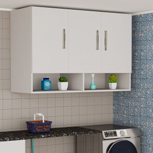 Armário Multiuso 3 Portas com Nicho Suspenso Mdf Resistente