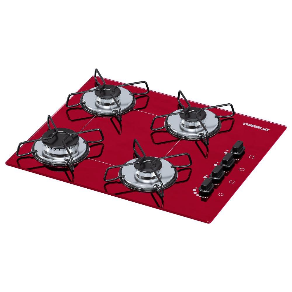 Cooktop 4 Bocas Chamalux Ultra Chama - Vermelho