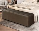 Ver imagem 2 de Recamier Baú Milão 1,30m Premium para Cama Casal Estilo Decorativo Closet Estofado Cor Marrom