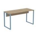 Ver imagem 1 de Mesa Escritório P25 Tub Pandin 150 Cm (larg) X 70 Cm (prof) Tampo Mdp Noce Pé Aço Tubular Azul