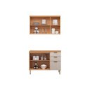 Ver imagem 3 de Cozinha Modulada Completa Selene 2 Peças (1balcão+1aéreo) Cp20 Jequitiba/off White Fosco - Linea