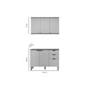 Ver imagem 4 de Cozinha Modulada Completa Selene 2 Peças (1balcão+1aéreo) Cp20 Jequitiba/off White Fosco - Linea