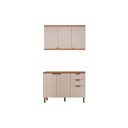 Ver imagem 1 de Cozinha Modulada Completa Selene 2 Peças (1balcão+1aéreo) Cp20 Jequitiba/off White Fosco - Linea