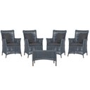 Ver imagem 1 de 4 Poltronas e 1 Mesa Igapó em Alumínio Pintura Marrom Corda Náutica Estofado 11