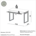 Ver imagem 3 de Escrivaninha Mesa de Escritório Industrial 100% MDF 118cm F24 Freijó/Off White