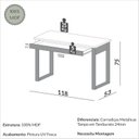 Ver imagem 3 de Mesa de Escritório em Off White e Freijó 1 Gaveta 118cm Industrial Freijo E Off White