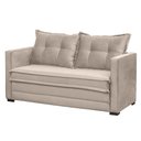 Ver imagem 1 de Sofá Cama Casal Articulável 2 Lugares Londres Suede Bege - D'monegatto Dmonegatto